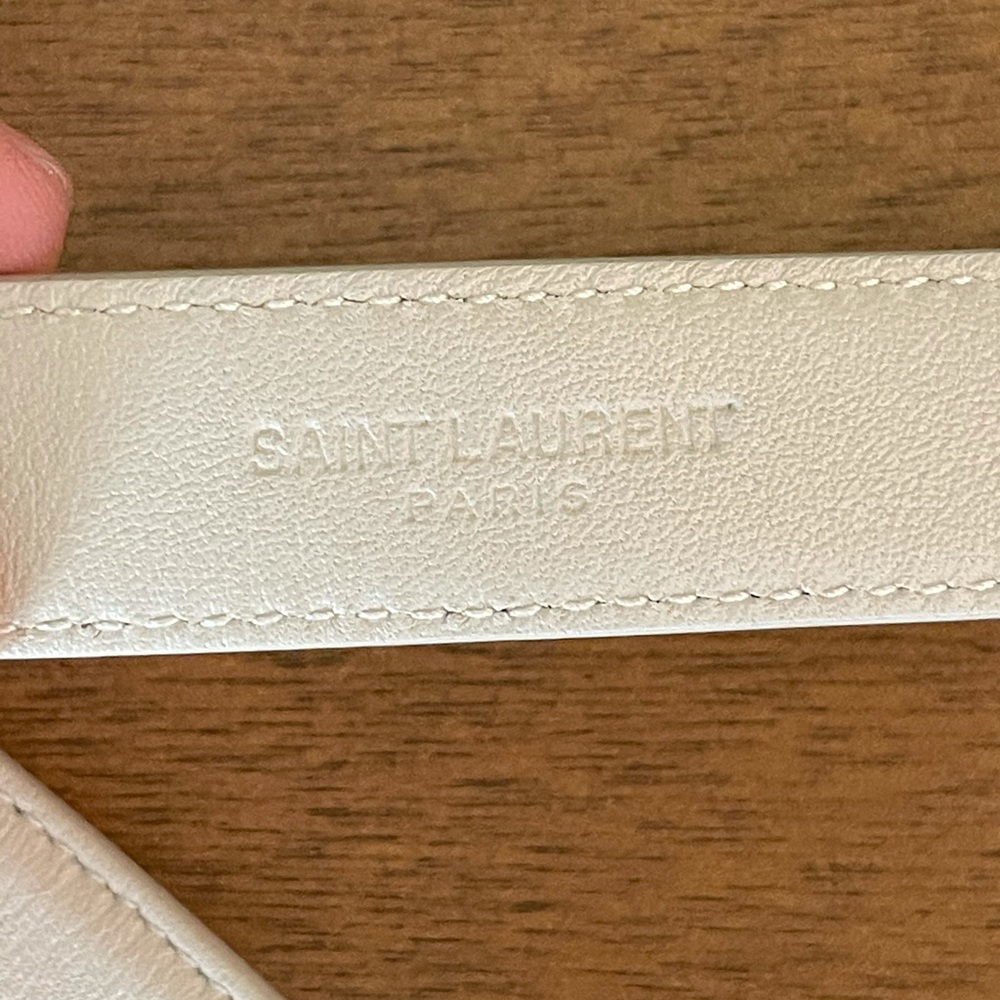 Saint Laurent Monogram Ivory YSL Logo Belt - Picture 8 of 14